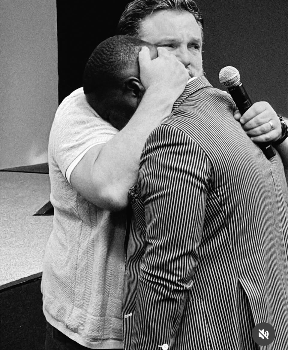 Jordy embraced on stage after being named third-place winner